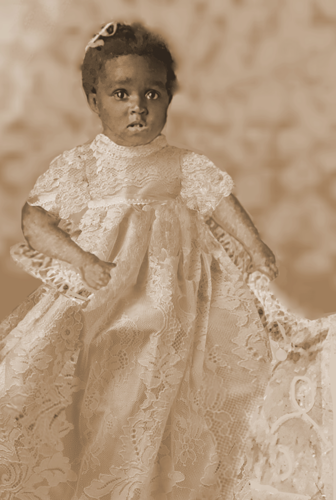 4. Unknown baby. I restored this photo but I need to add the collar which is reminiscent of the 1890-1920 timeline.