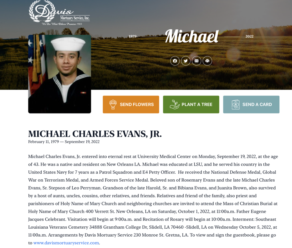 Michael Charles Evans, JR
